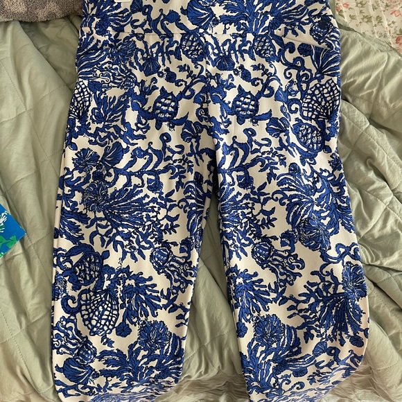 Lilly Pulitzer Pants - Luxletic Blue and White Floral Pants